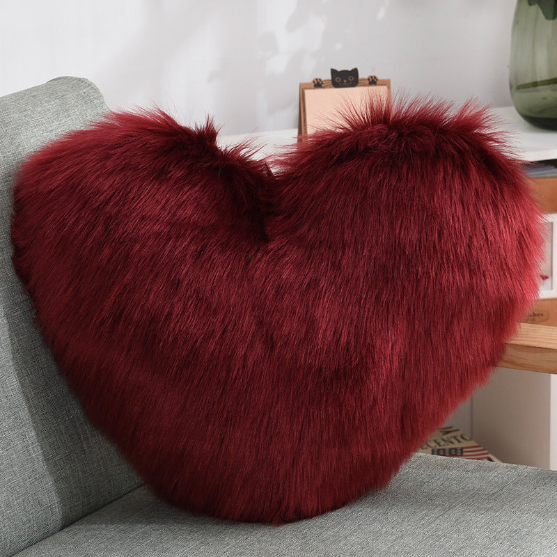 Heart-Shaped Plush Pillow
